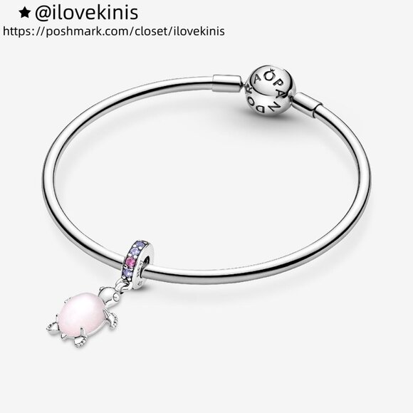 Pandora Murano Glass Pink Sea Turtle Dangle Charm - Picture 4 of 6